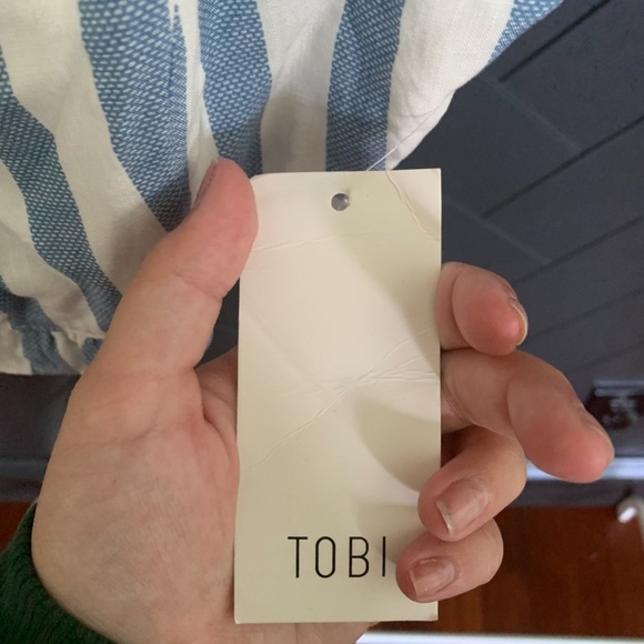 Just Right Lace Up Top- Blue - Picture 3 of 4